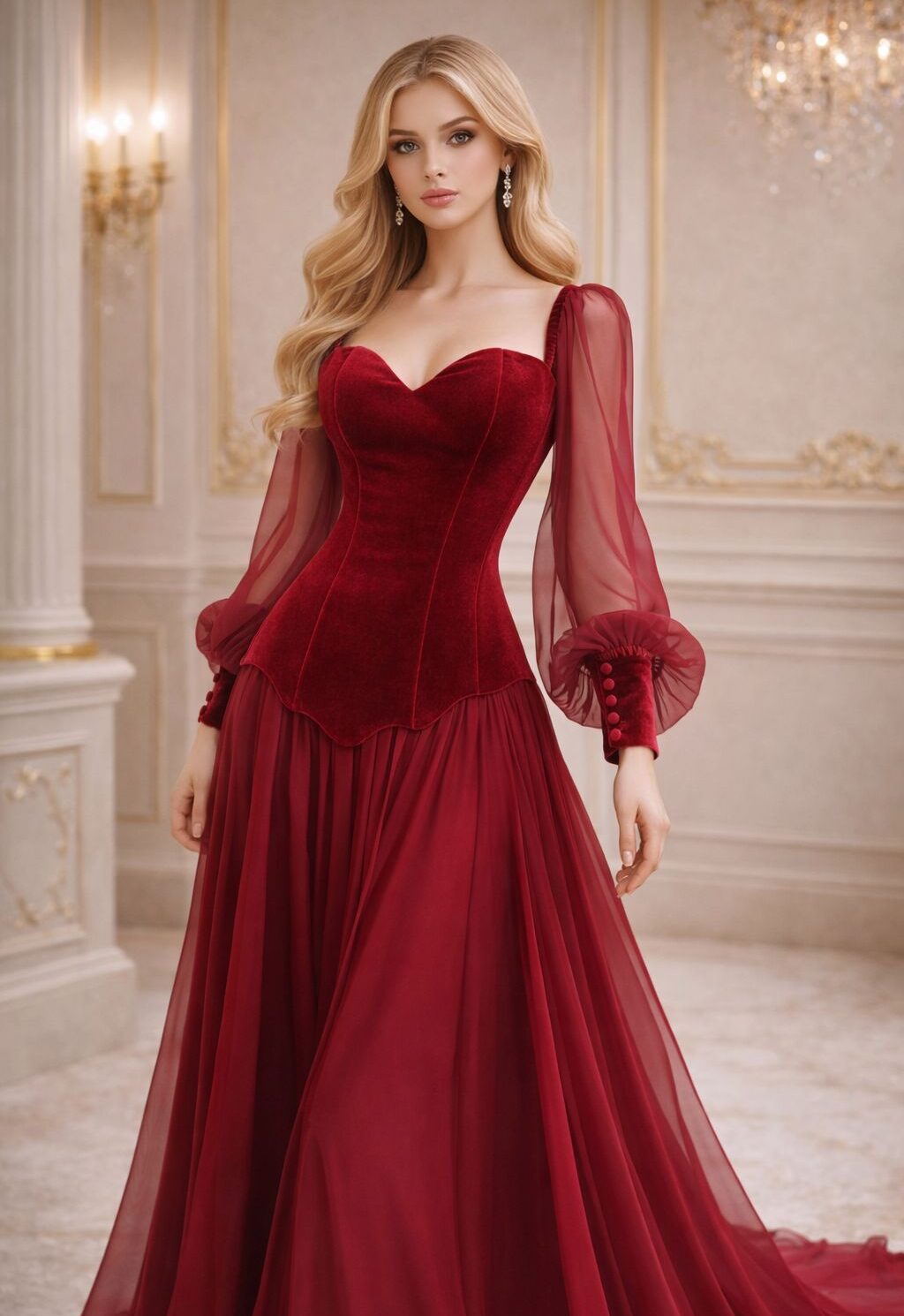 Ruby Nocturne Corset Gown
